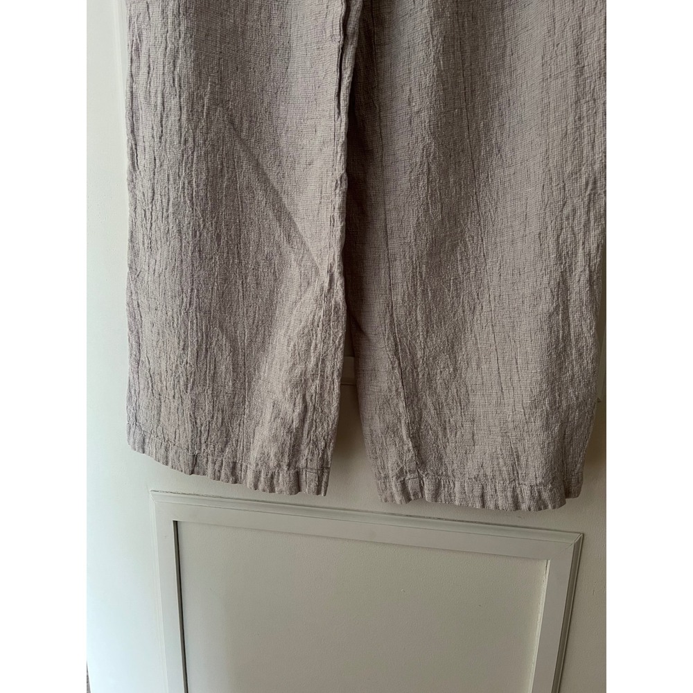 Poetry Women Grey Textured Linen Blend Wide Leg Trousers High Waist Pants Size 6 - Picture 5 of 10